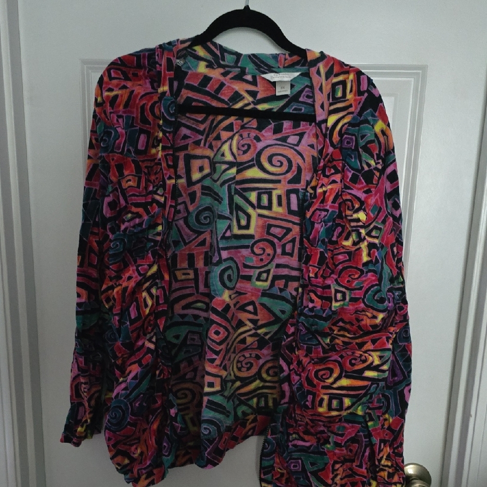 Christopher & Banks Multicolor Geometric Jacket